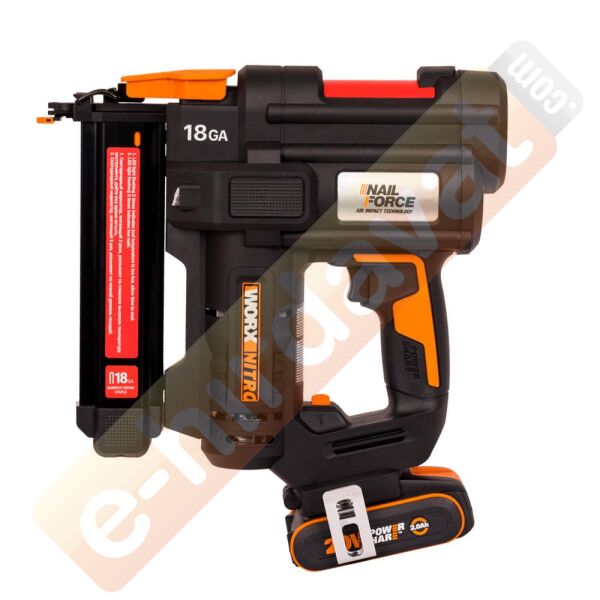 WORX WX844 20Volt/2.0Ah Li-ion 16-40mm Profesyonel Şarjlı Zımba Makinesi + 2700 Adet Yedek Zımba