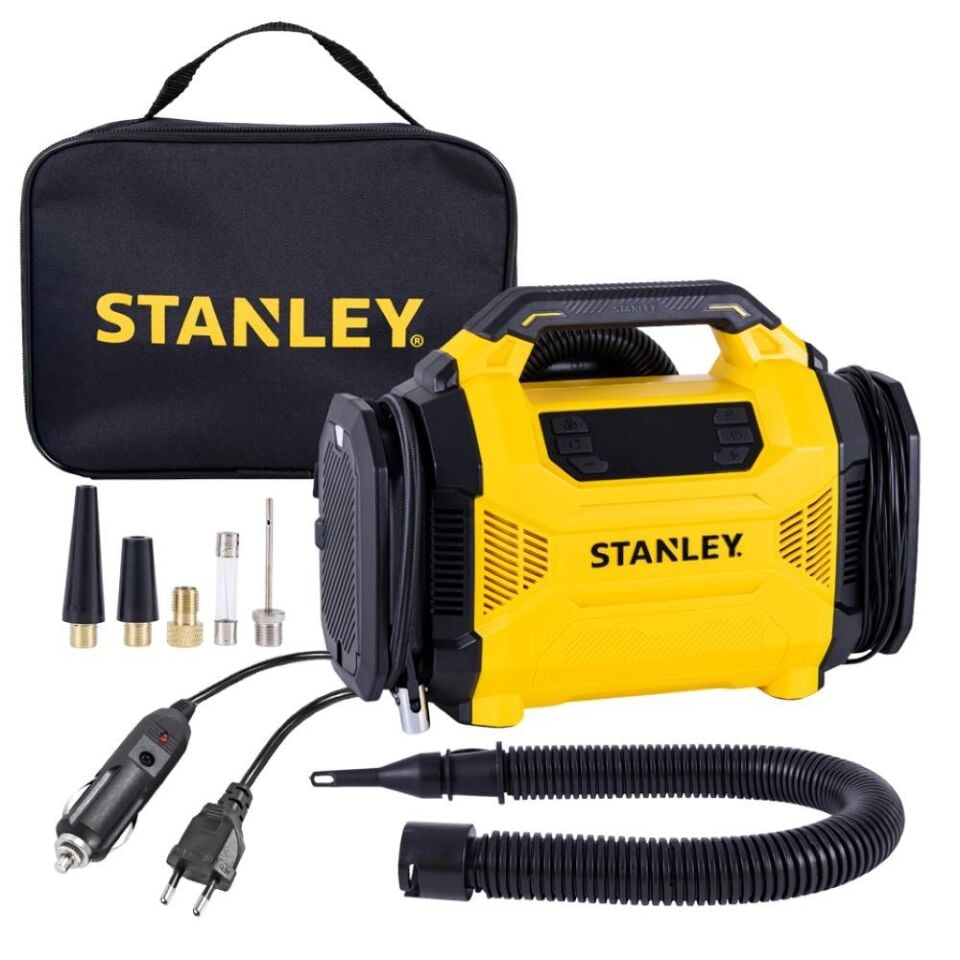 STANLEY SXIF3501 12Volt/220Volt 150 PSI Dijital Basınç Göstergeli Lastik & Yatak Şişirme Pompası + Led Lamba