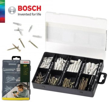 Bosch Aksesuarlar Bosch - 173 Parça Dübel, Vida, Matkap Uçlu Sabitleme Aksesuar Seti