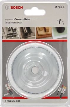 Bosch Aksesuarlar Bosch - Yeni Progressor Serisi Ahşap ve Metal için Delik Açma Testeresi (Panç) 76 mm