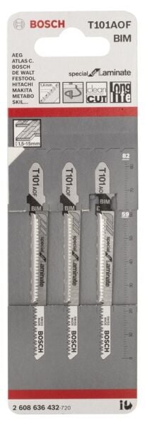Bosch Aksesuarlar Bosch - Special Serisi Laminant İçin Özel T 101 AOF Dekupaj Testeresi Bıçağı - 3'Lü Paket