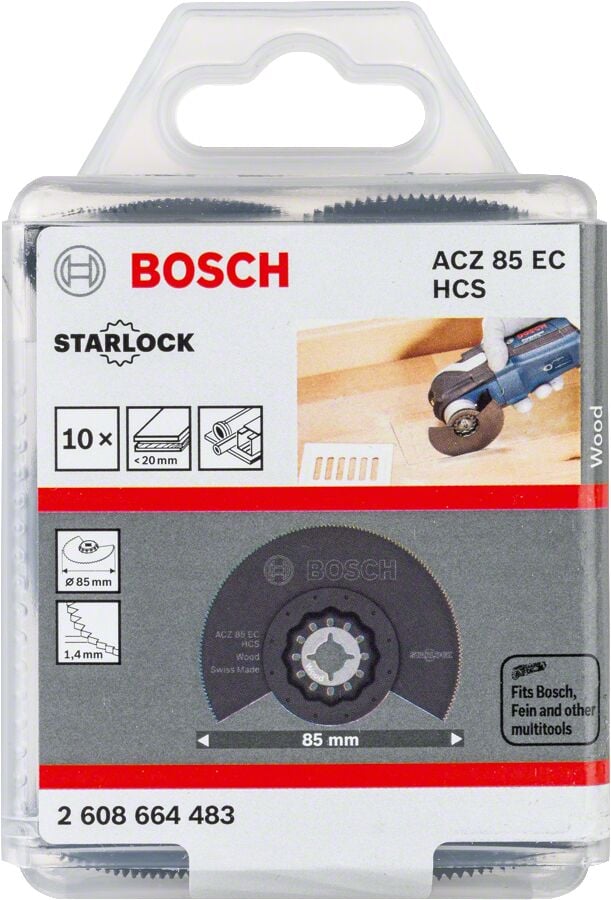 Bosch - Starlock - ACZ 85 EC - HCS Ahşap İçin Segman Testere Bıçağı, Bombeli 10'lu