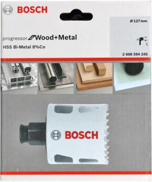 Bosch Aksesuarlar Bosch - Yeni Progressor Serisi Ahşap ve Metal için Delik Açma Testeresi (Panç) 127 mm