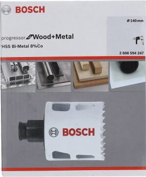 Bosch Aksesuarlar Bosch - Yeni Progressor Serisi Ahşap ve Metal için Delik Açma Testeresi (Panç) 140 mm
