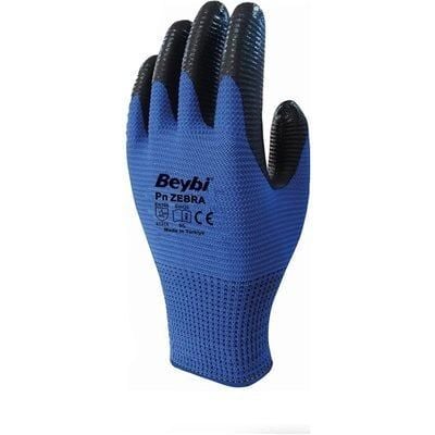 BEYBİ Zebra Nitril Mavi İş Eldiveni 10 Numara (1 Çift)