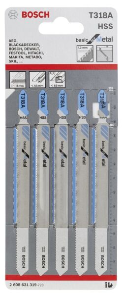 Bosch Aksesuarlar Bosch - Ekonomik Seri Metal İçin T 318 A Dekupaj Testeresi Bıçağı - 5'Li Paket