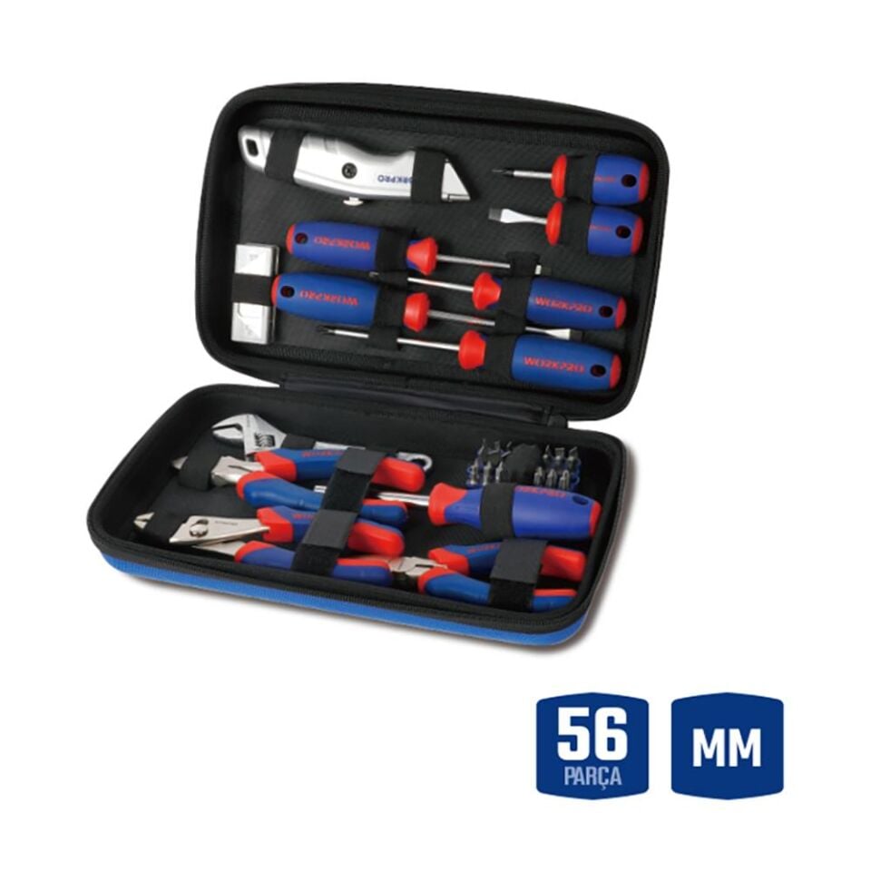 WORKPRO WP209008 56 Parça Profesyonel Tamir/Bakım Alet Seti