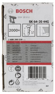 Bosch Başsız Çivi 20 44 mm Galvanizli 2000li