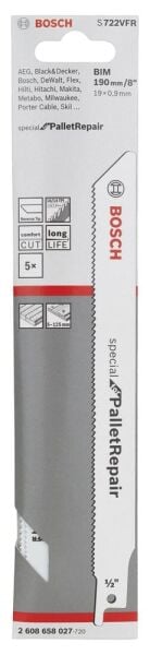 Bosch Aksesuarlar Bosch - Special for Serisi Palet Tamiri için Panter Testere Bıçağı S 722 VFR 5'li