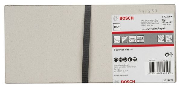 Bosch Aksesuarlar Bosch - Special for Serisi Palet Tamiri için Panter Testere Bıçağı S 722 VFR 100'lü