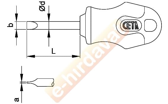 CETA-FORM F13-055-025 C-Plus Topaç Düz Uçlu Tornavida 5.5x25 mm