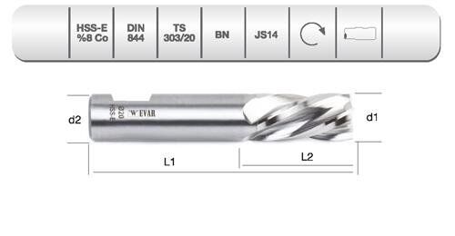 EVAR HSS Dört Ağız Parmak Freze 13 mm (306001300)