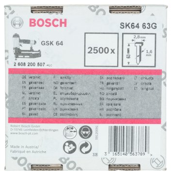 Bosch GSK 64 Çivisi 63 mm 2500li Galvanizli
