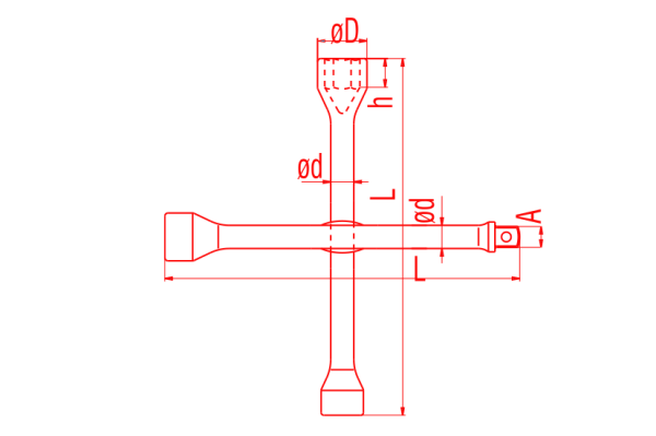 İZELTAŞ 1/2'' İstavroz Bijon Anahtarı Adaptörlü (1975 09 1322)