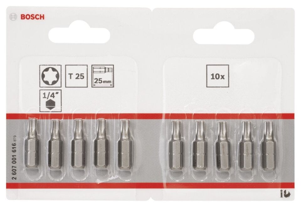 Bosch - Extra Hard Serisi Vidalama Ucu T25*25 mm 10'lu