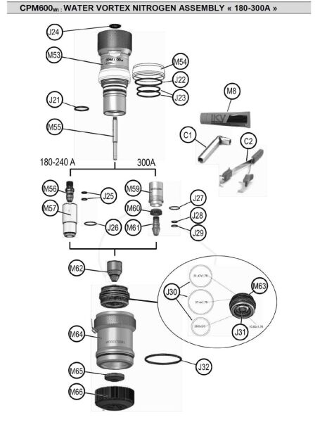 LINCOLN SAF Tuyere Cone  Plazma Nozzle 120 Amper 33X1,6 mm (W000325108)