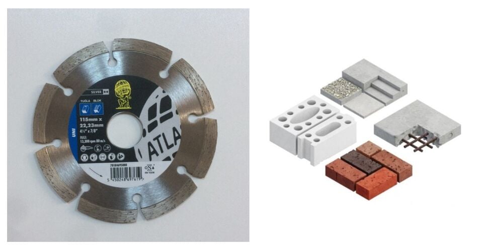 ATLAS Universal Soketli Beton İçin Elmas Testere 115 mm