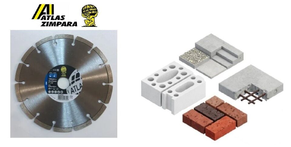 ATLAS Universal Soketli Beton İçin Elmas Testere 180 mm