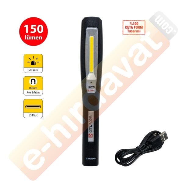 CETA R10-MINI1 Şarjlı Kalem Tip Mini Led El Feneri 150 Lümen