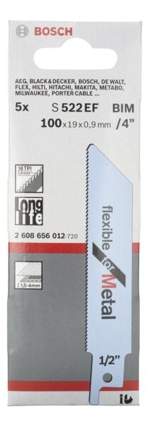 Bosch Aksesuarlar Bosch - Flexible Serisi Metal için Panter Testere Bıçağı S 522 EF - 5'li