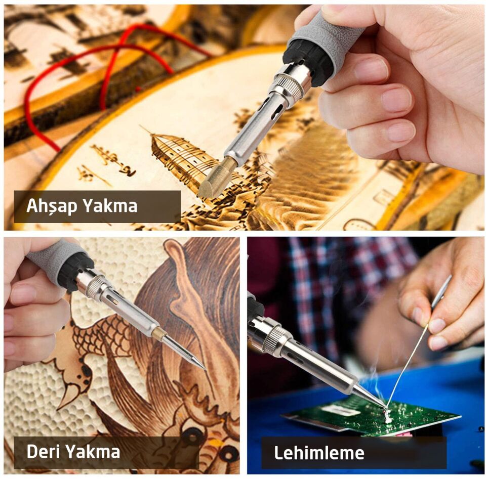 ROX Wood Dijital Isı Ayarlı Ahşap Yakma Seti 46 Parça (153ROX0143)