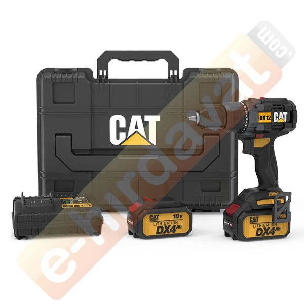 CAT DX12.2 18Volt/4.0Ah Li-ion Çift Akülü Kömürsüz Profesyonel Şarjlı Darbeli Matkap