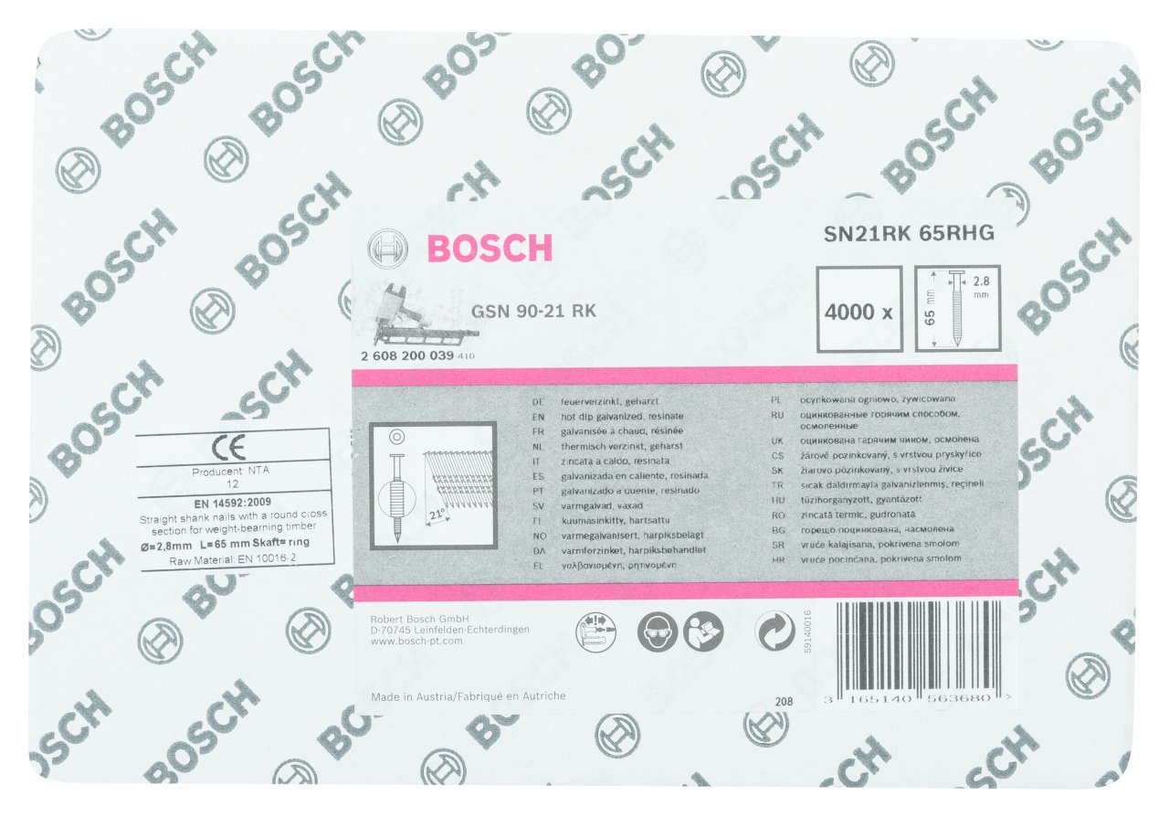 Bosch GSN 90-21DK Çivi  65mm 4000li YivliGalv