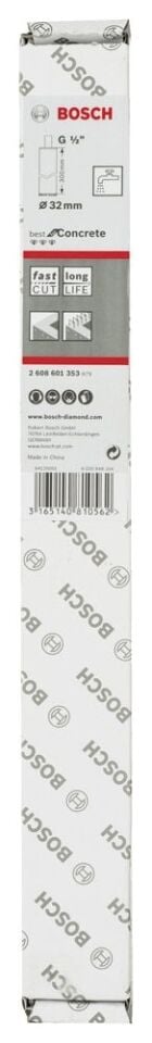 Bosch - Best Serisi Beton İçin 1/2'' Girişli Elmas Sulu Karot Ucu 32 mm