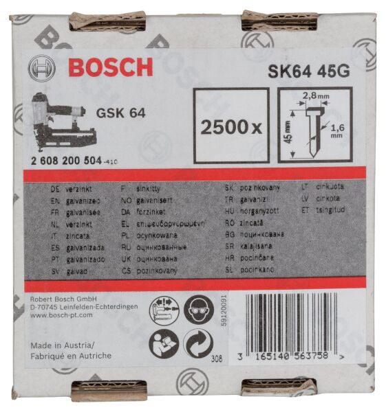 Bosch Aksesuarlar Bosch - GSK 64 Çivisi 45 mm 2500li Galvanizli