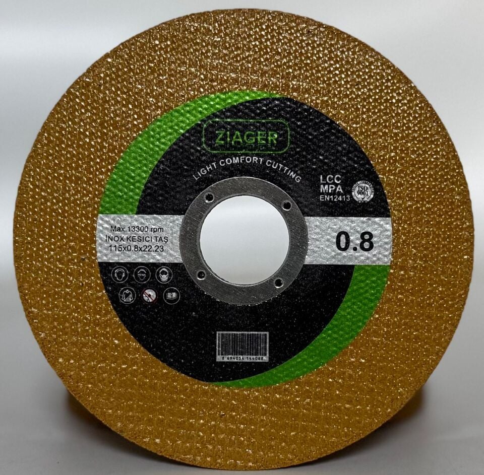 ZIAGER Gold 115x0,8 mm Yüksek Performans Metal-Paslanmaz-Aluminyum Kesme Taşı- Diski