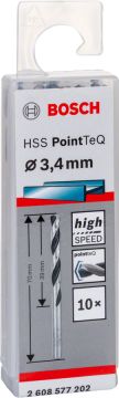 Bosch Aksesuarlar Bosch - HSS-PointeQ Metal Matkap Ucu 3,4 mm 10'lu
