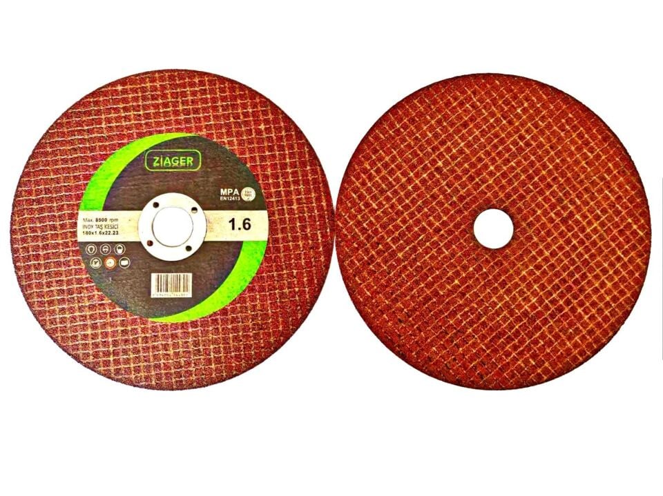 ZIAGER 180x1,6 mm Yüksek Performans Metal-Paslanmaz Aluminyum-Krom Kesme Taşı-Diski