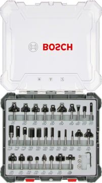 Bosch Aksesuarlar Bosch - Profesyonel 30 Parça Karışık Freze Ucu Seti 8 mm Şaftlı