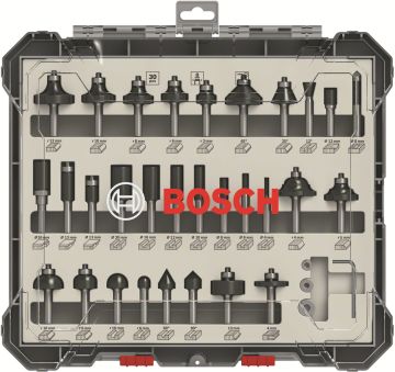 Bosch Aksesuarlar Bosch - Profesyonel 30 Parça Karışık Freze Ucu Seti 8 mm Şaftlı