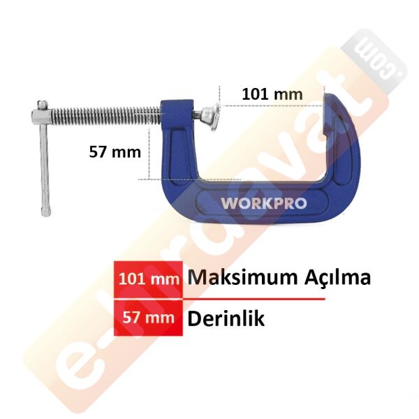 WORKPRO WP232019 100mm G Tipi İşkence