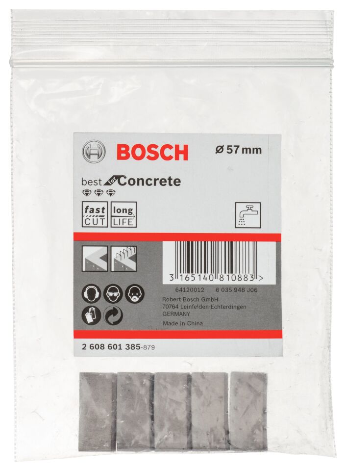 Bosch - Best Serisi Elmas Sulu Karot Uç Segmanı 57 mm İçin 5 Parça