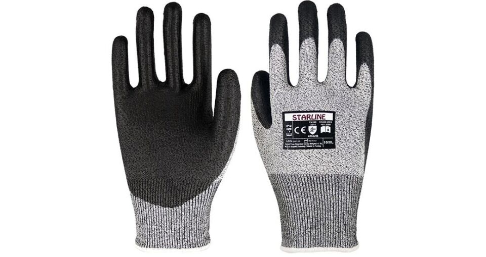 STARLİNE E-62 Kesilmeye Dirençli PU Eldiven No:9