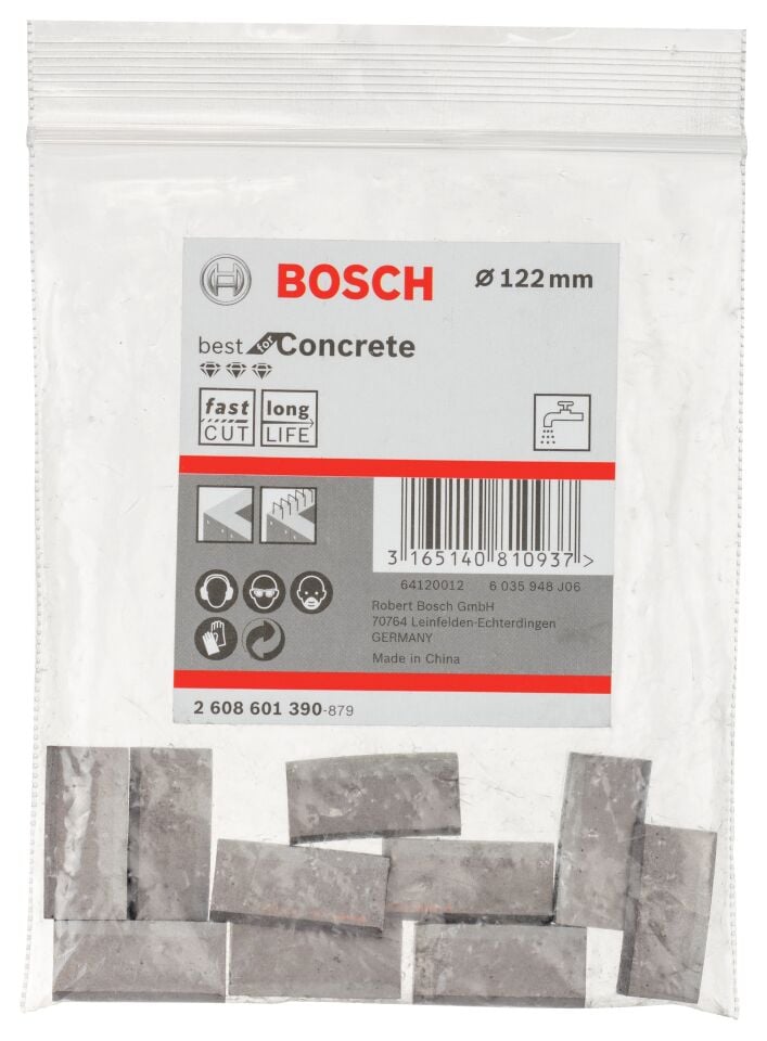 Bosch - Best Serisi Elmas Sulu Karot Uç Segmanı 122 mm İçin 10 Parça