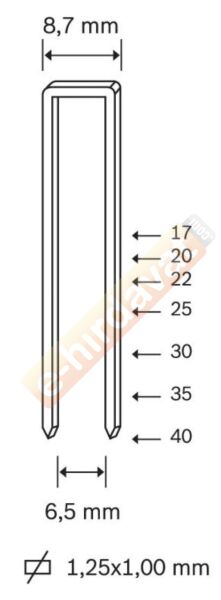 ABAKAN 9240 Zımba Teli 40 mm (9240 Havalı Tabancalar için)