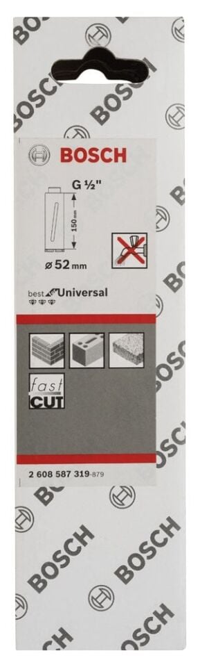 Bosch - Best Serisi G 1/2'' Girişli Kuru Karot Ucu 52*150 mm