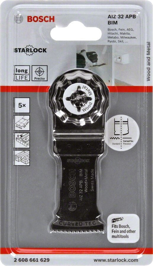 Bosch - Starlock - AIZ 32 APB - BIM Ahşap ve Metal İçin Daldırmalı Testere Bıçağı 5'li