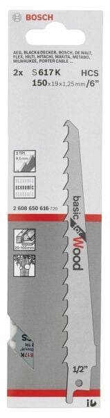 Bosch Aksesuarlar Bosch - Basic Serisi Ahşap için Panter Testere Bıçağı S 617 K - 2'li