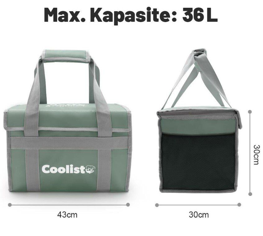 COOLIST CL36 Katlanır Termos Çanta 36 Litre (Buz Grisi)