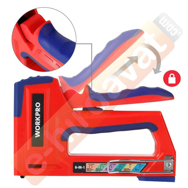 WORKPRO WP223002 6 IN 1 Profesyonel 6-14mm Mekanik Zımba ve 15mm Çivi Tabancası