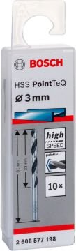 Bosch Aksesuarlar Bosch - HSS-PointeQ Metal Matkap Ucu 3,0 mm 10'lu