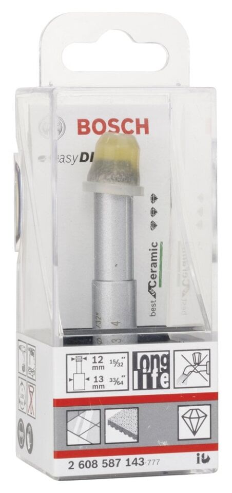 Bosch - Best Serisi, Matkap İçin Seramik Kuru Elmas Delici 12*33 mm