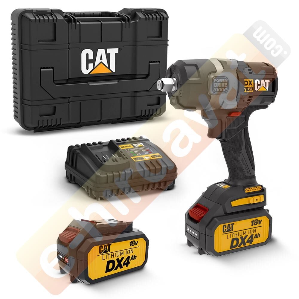 CAT DX7020 18Volt 4.0 Ah Çift Akülü Kömürsüz 700/880Nm Profesyonel Şarjlı Somun Sıkma