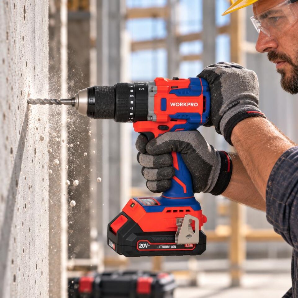 WORKPRO WP390016 20Volt 65Nm. Kömürsüz Profesyonel Şarjlı Darbeli Matkap (Akü Dahil Değildir)