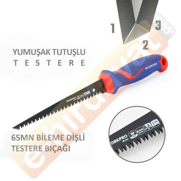 WORKPRO WP215017 150mm Hızlı Kesim Profesyonel BI-METAL Alçıpan Testeresi