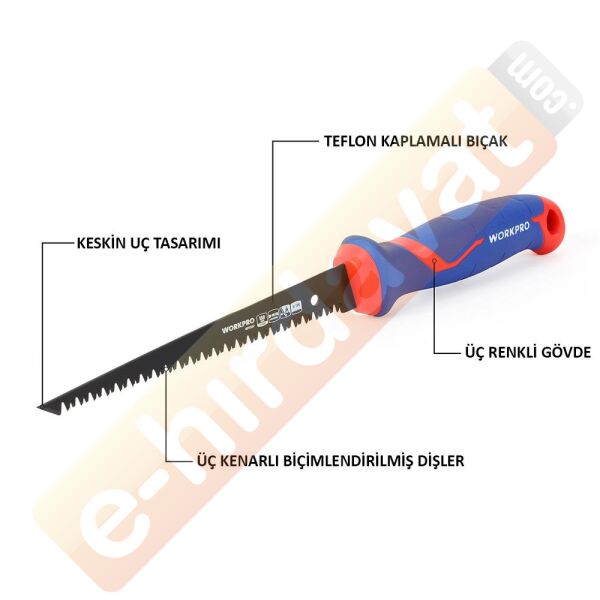 WORKPRO WP215017 150mm Hızlı Kesim Profesyonel BI-METAL Alçıpan Testeresi